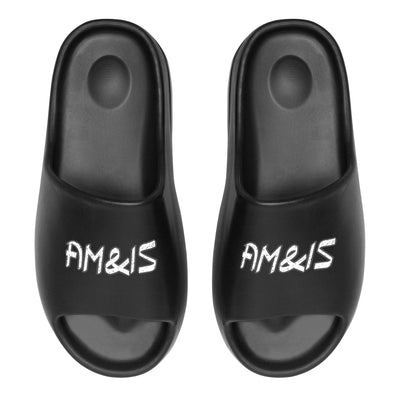 Black - AM&IS Men's Black Summer Slides - mens slides at TFC&H Co.