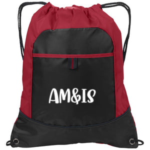 BLACK TRUE RED ONE SIZE - AM&IS Activewear Pocket Cinch Pack - Backpacks at TFC&H Co.