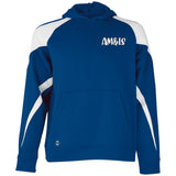 ROYAL WHITE - AM&IS Activewear Youth Athletic Colorblock Fleece Hoodie - kids hoodie at TFC&H Co.