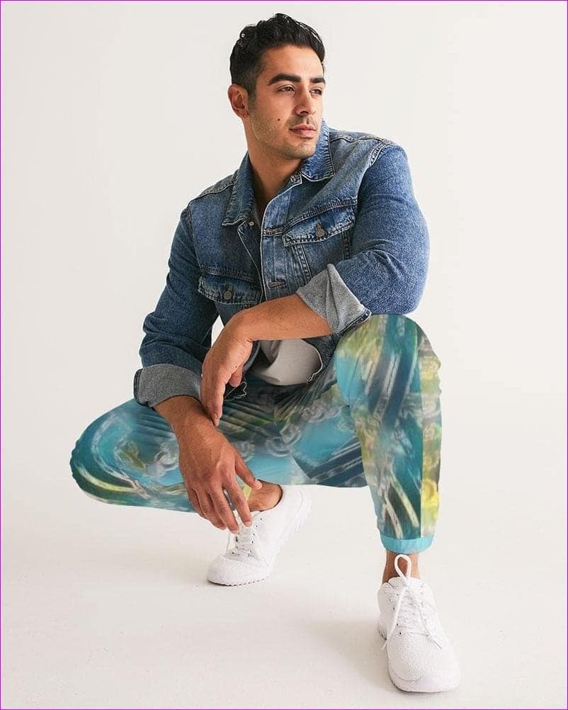 multi-colored XS Aqua Depth Men's Track Pants - men's sweatpants at TFC&H Co.