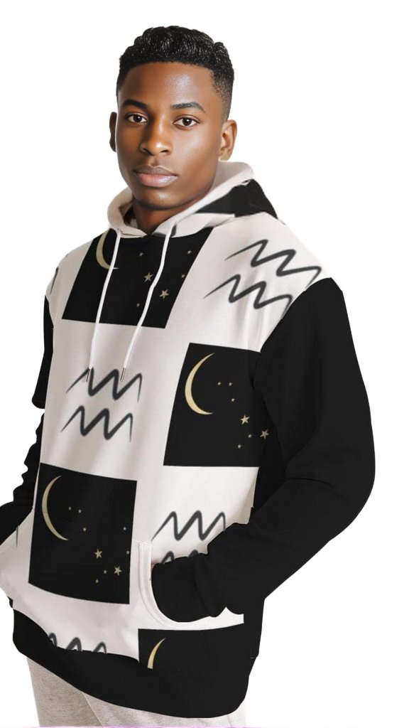 Aquarius Moon Men's Hoodie - Hoodie at TFC&H Co.