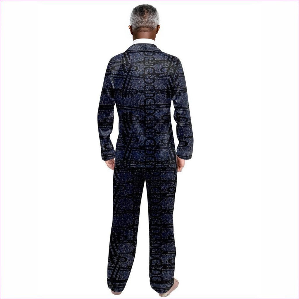 Aros Men's Long Sleeve Satin PJ Set - men's pajama-sets at TFC&H Co.