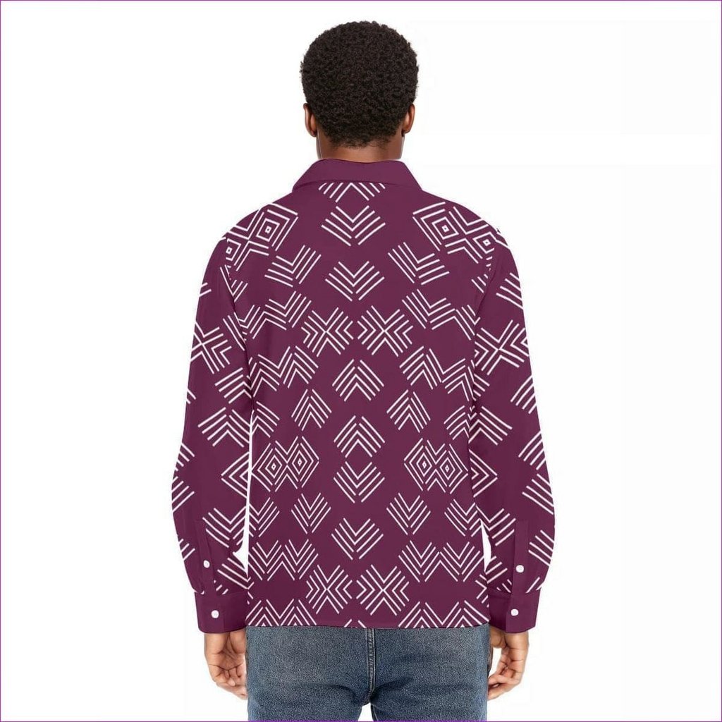 Arrows Men's Lapel Collar Button-Up Shirt - men's button-up shirt at TFC&H Co.