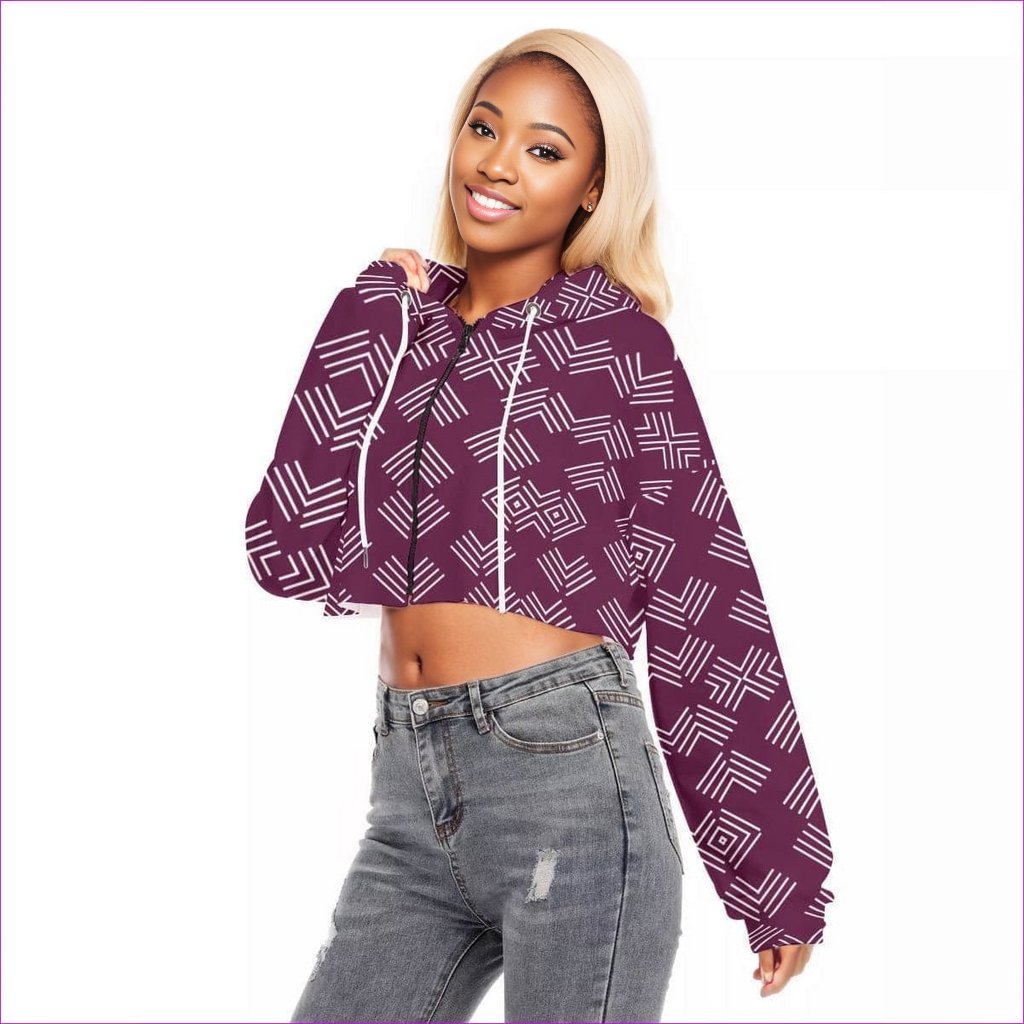 Arrows Womens Cropped Hoodie With Zipper Closure - women's hoodie at TFC&H Co.