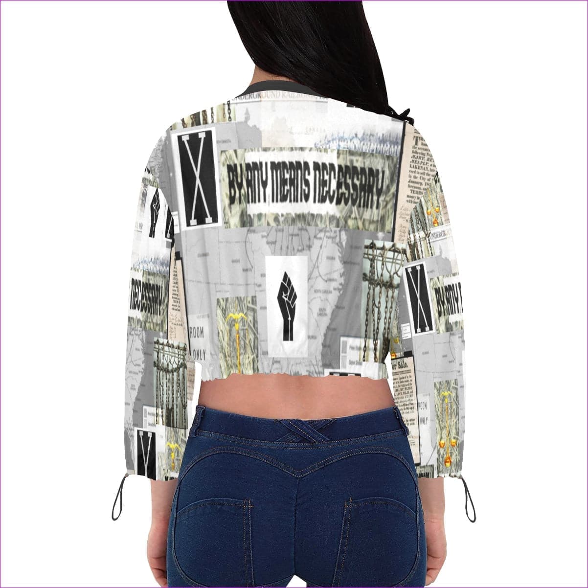 B.A.M.N 2 Womens Chiffon Cropped Jacket - women's jackets at TFC&H Co.