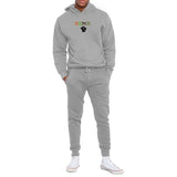 Heather Grey - B.A.M.N (By Any Means Necessary) 2 Unisex Hooded Sweatshirt Lounge Set - unisex jogging set at TFC&H Co.