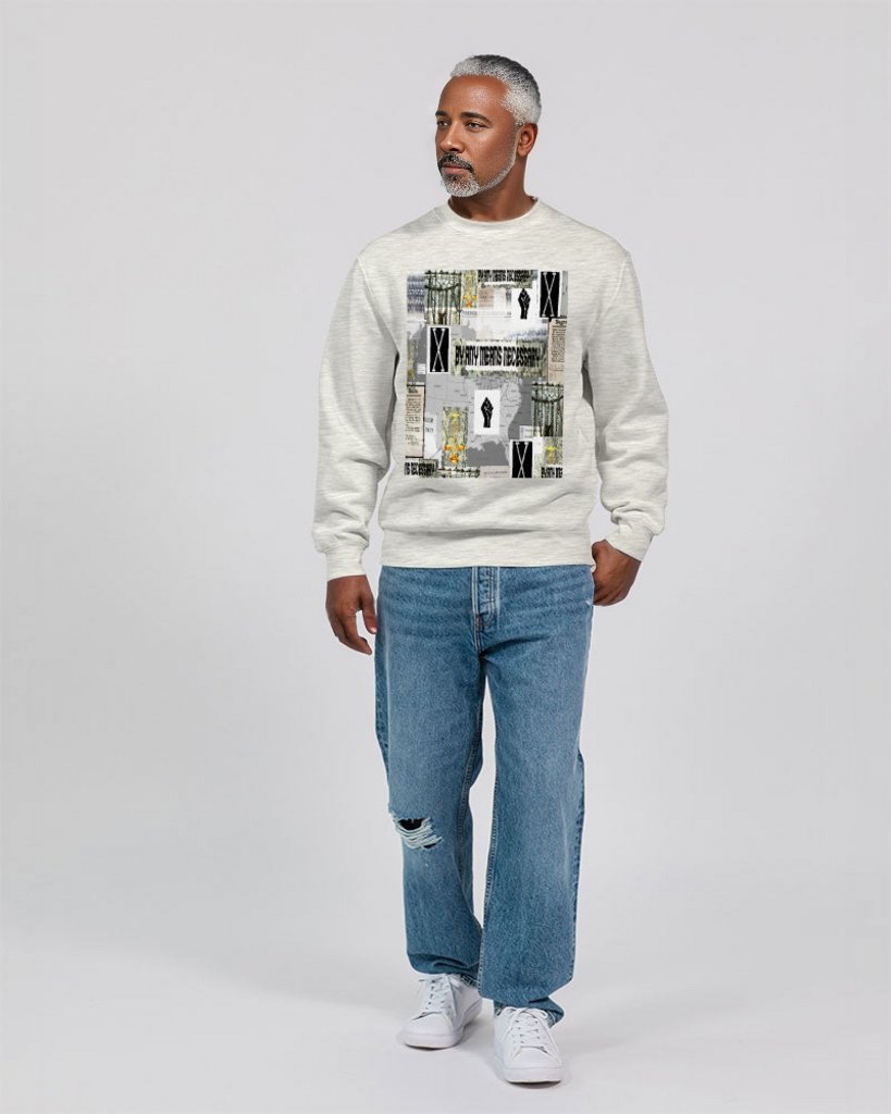 OATMEAL HEATHER - B.A.M.N (By Any Means Necessary) Clothing 2 Unisex Premium Crewneck Sweatshirt | Lane Seven - mens sweatshirt at TFC&H Co.