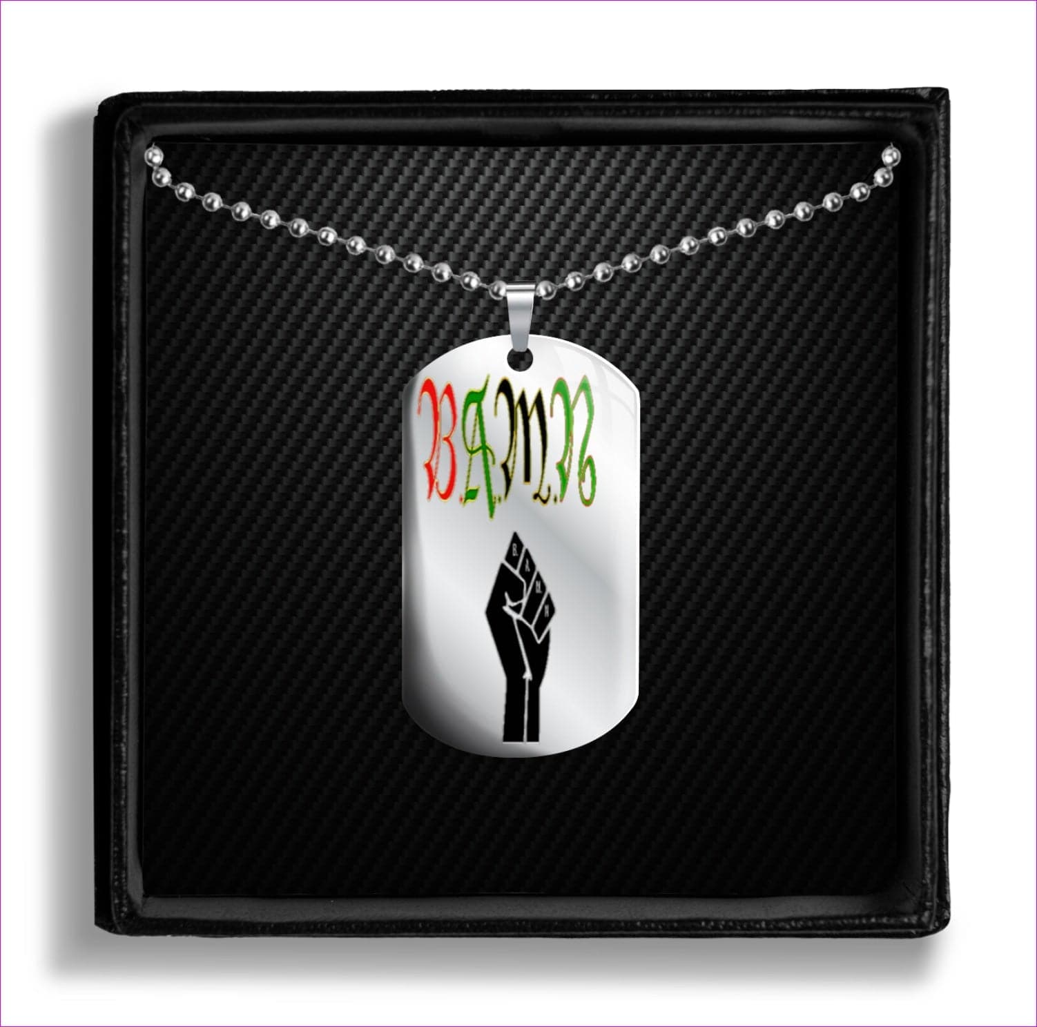 Steel With 24" Ball Chain - B.A.M.N - By Any Means Necessary Dog Tag- Ships from The US - dog tags at TFC&H Co.
