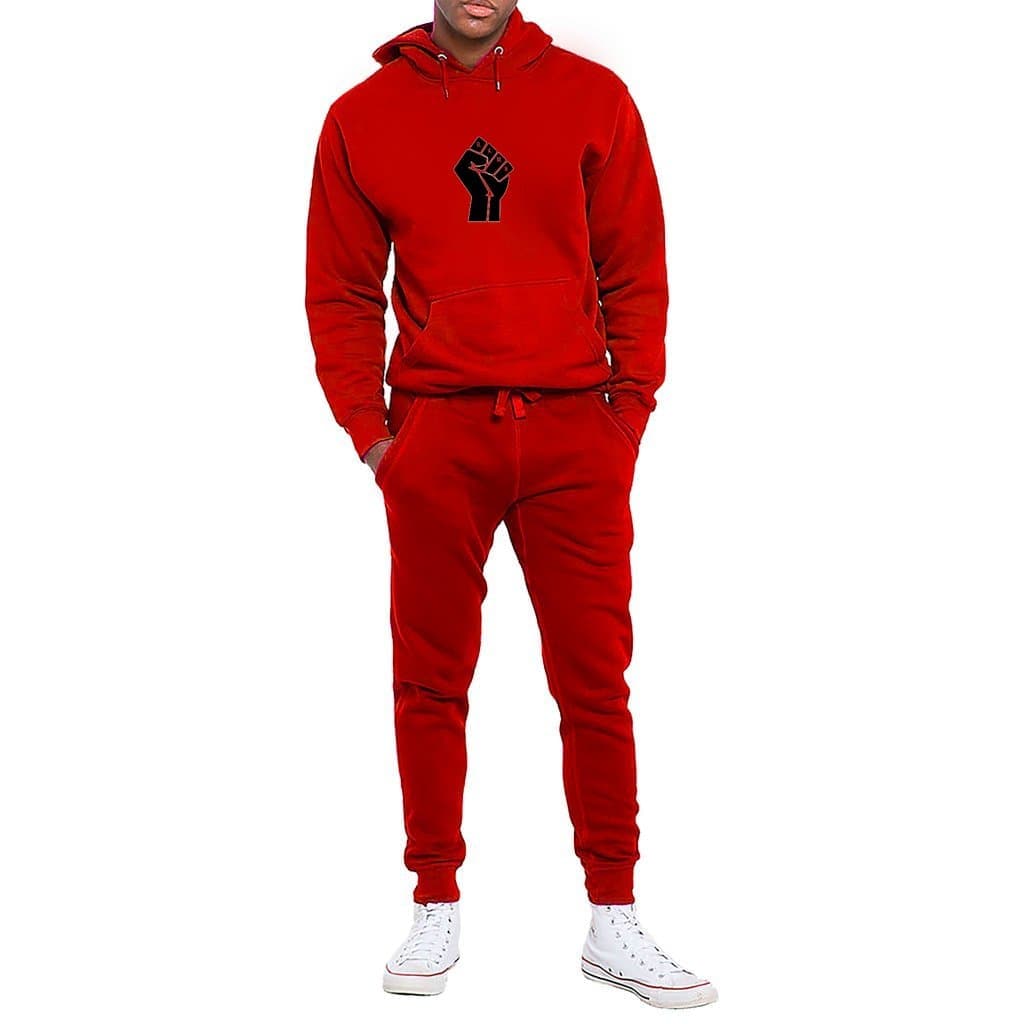 Red - B.A.M.N - By Any Means Necessary Unisex Hooded Sweatshirt Lounge Set - unisex jogging set at TFC&H Co.