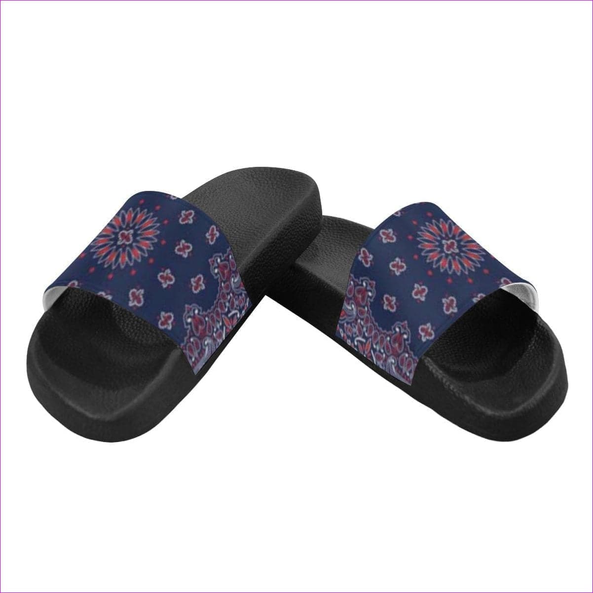TSWG Bandanna Men's Men's Slide Sandals(Model 057) - Bandanna Branded Men & Womens Slides - unisex slides at TFC&H Co.