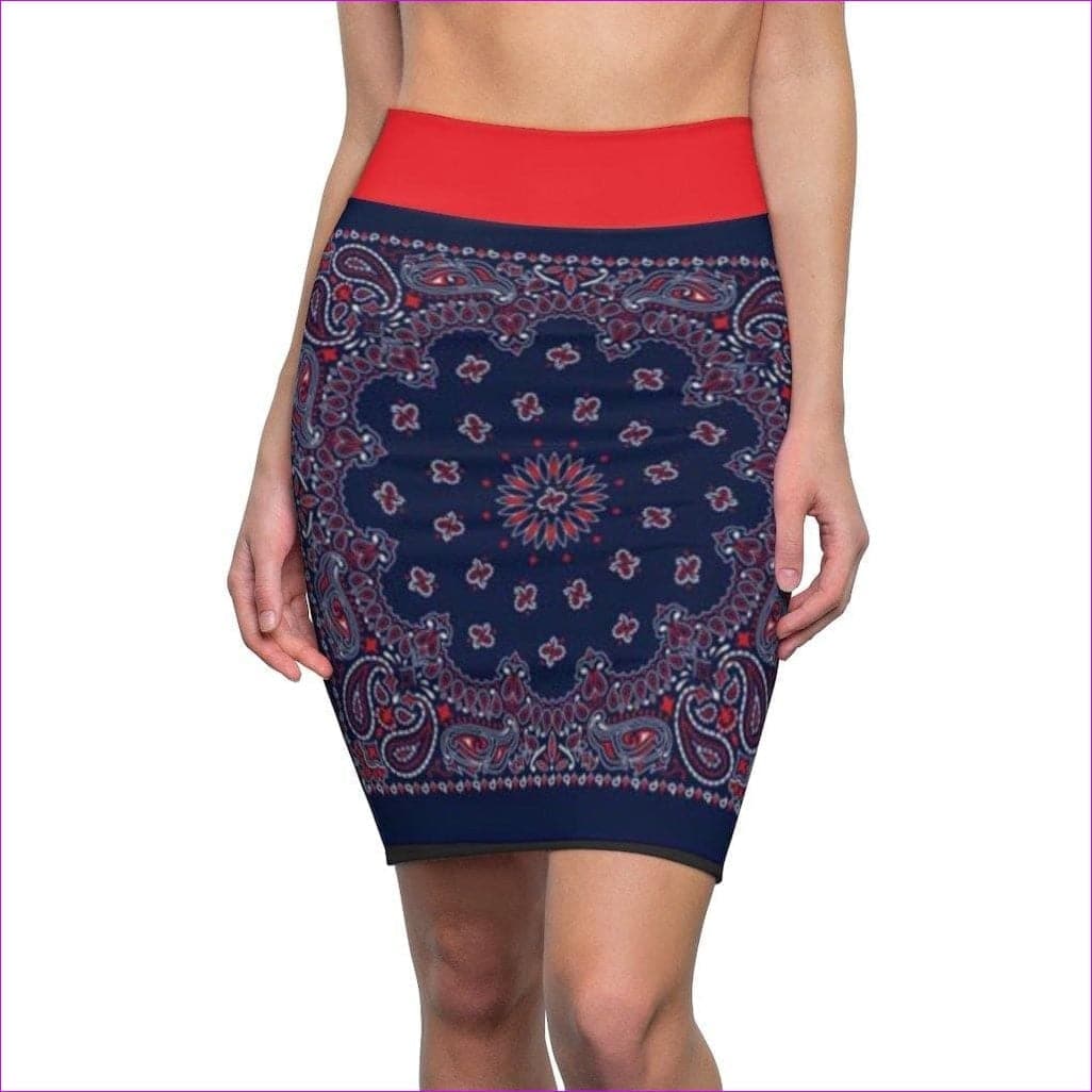 - Bandanna Branded Womens Pencil Skirt- Ships from The US - womens skirt at TFC&H Co.