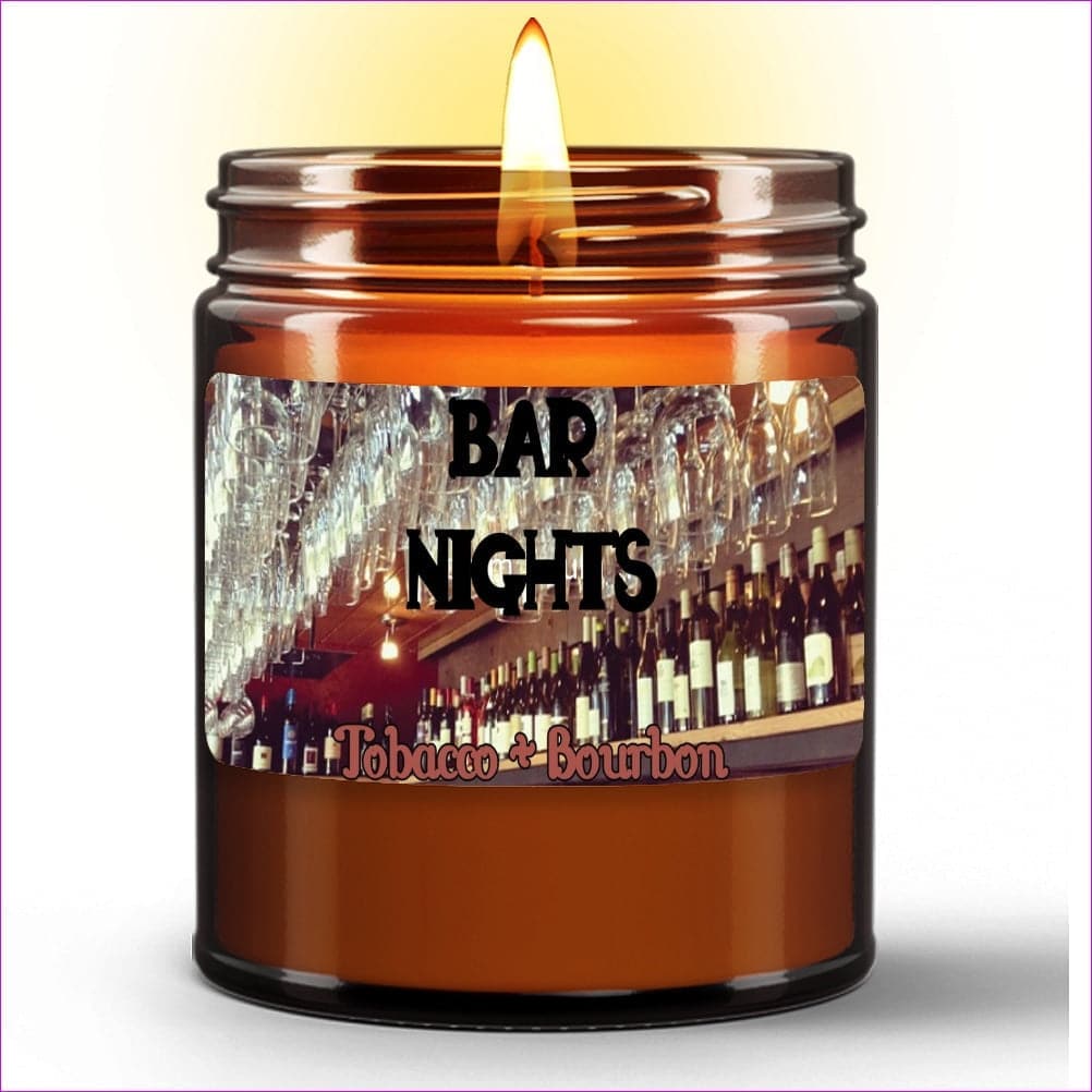 - Bar Nights Natural Wax Candle in Amber Jar (9oz) - candle at TFC&H Co.