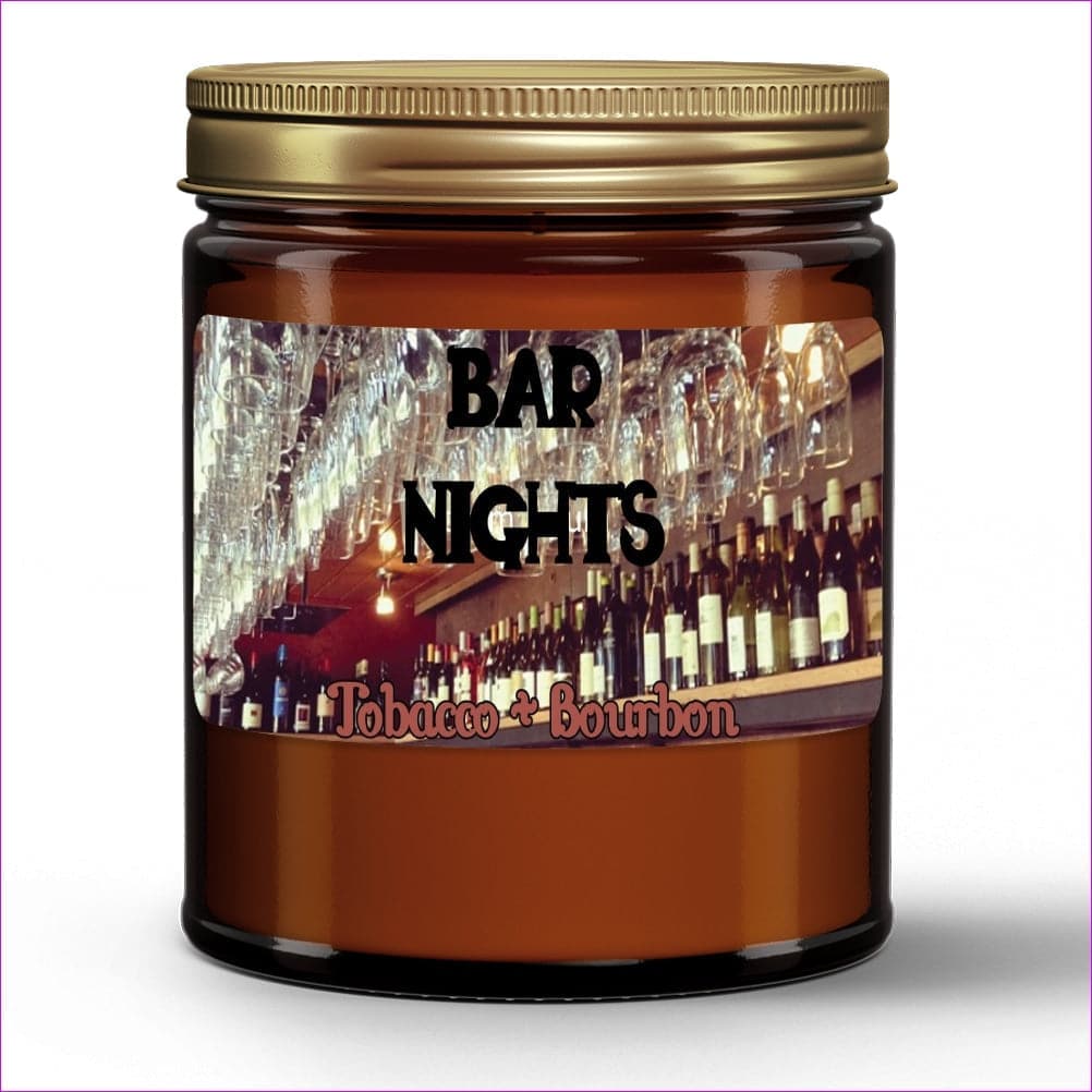- Bar Nights Natural Wax Candle in Amber Jar (9oz) - candle at TFC&H Co.