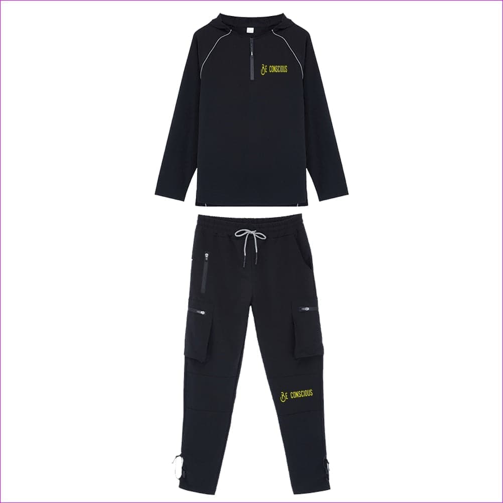 M Black Be Conscious Men's Hoodie & Pants Set - Men's Top & Pants Set at TFC&H Co.
