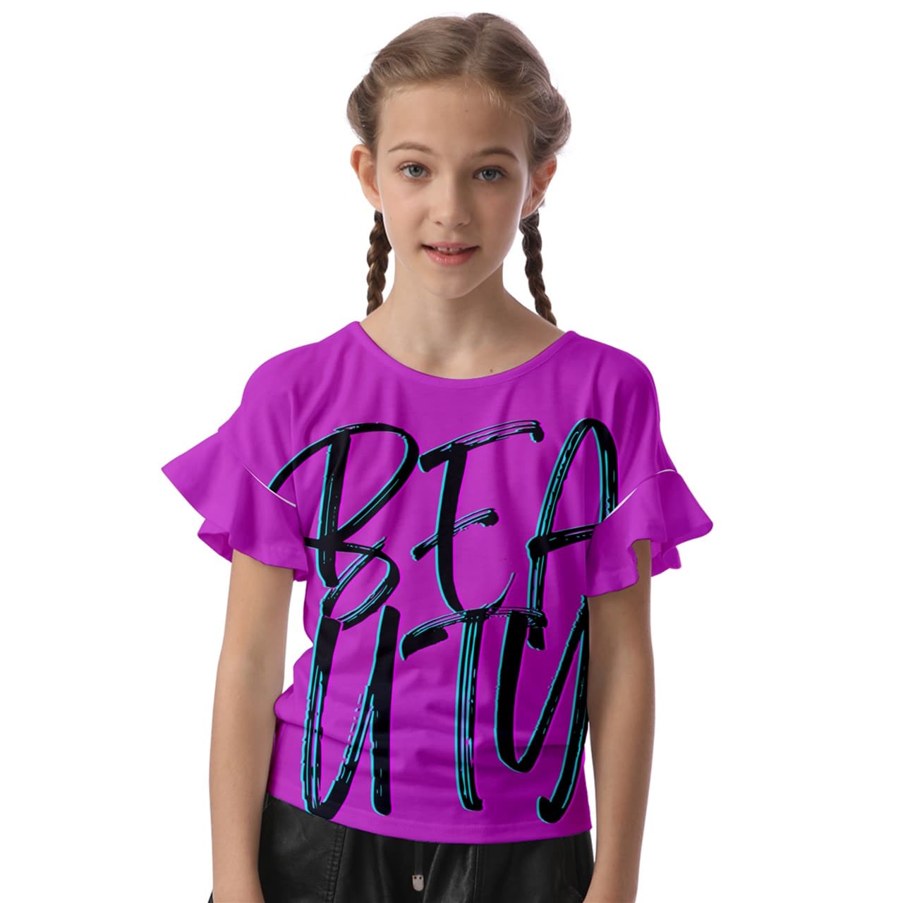 16 - Beauty Kids' Flutter Sleeve Top - kids top at TFC&H Co.