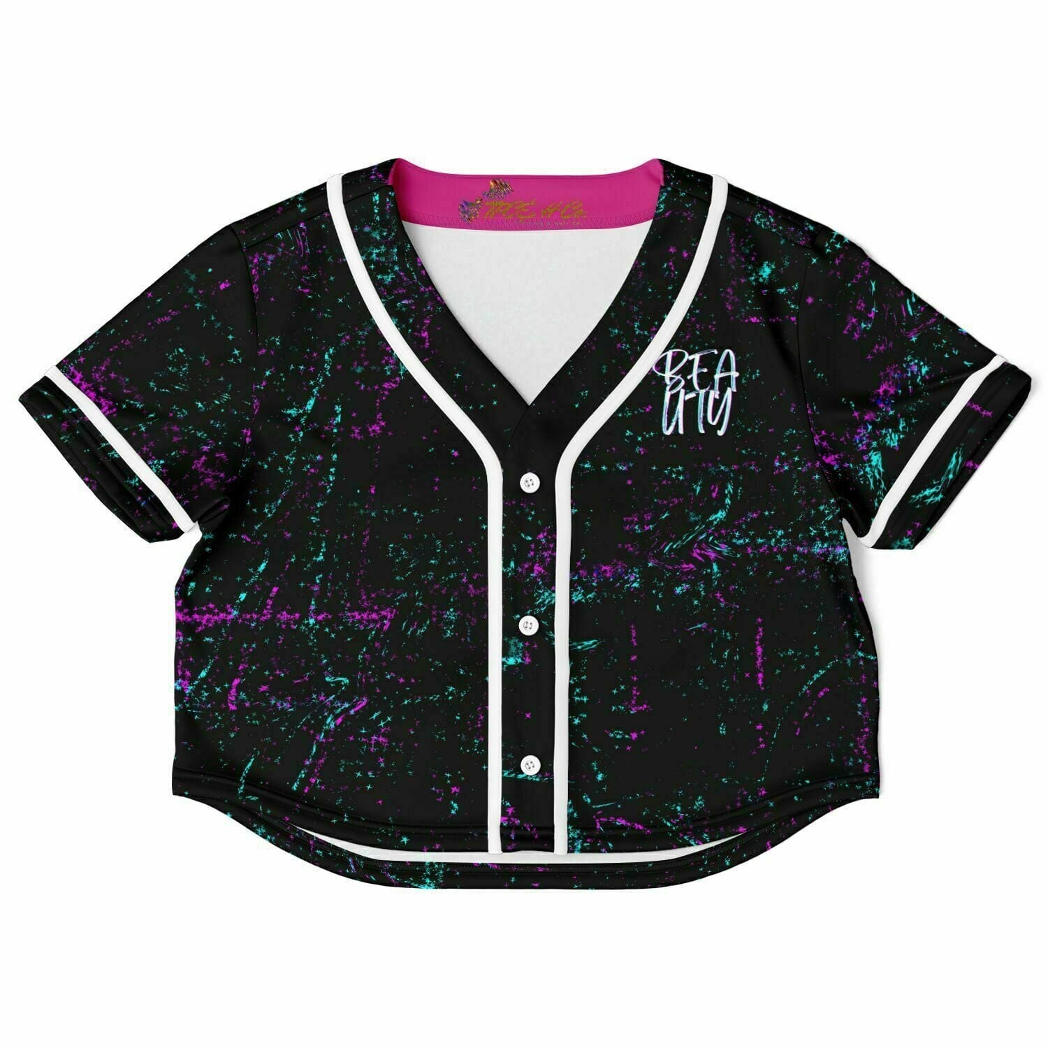 XL - Beauty Premium Fashion Women's Cropped Baseball Jersey - Cropped Baseball Jersey - AOP at TFC&H Co.