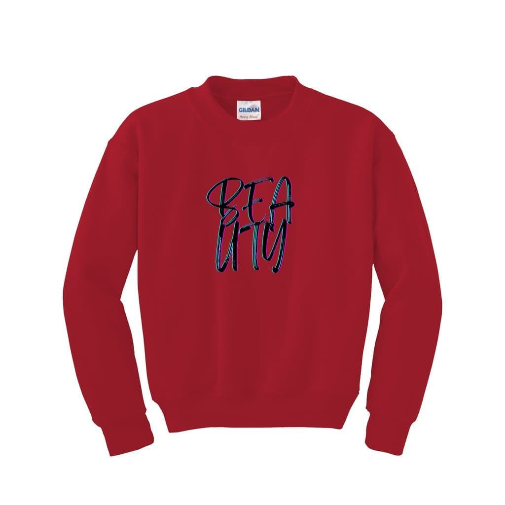 Red - Beauty Youth Heavy Blend Sweatshirt - Kids sweatshirt at TFC&H Co.
