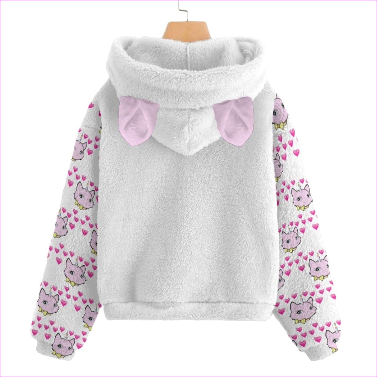 Bec's Uni-Kitten Kid’s Plush Sweatshirt With Ear - kid's hoodie at TFC&H Co.