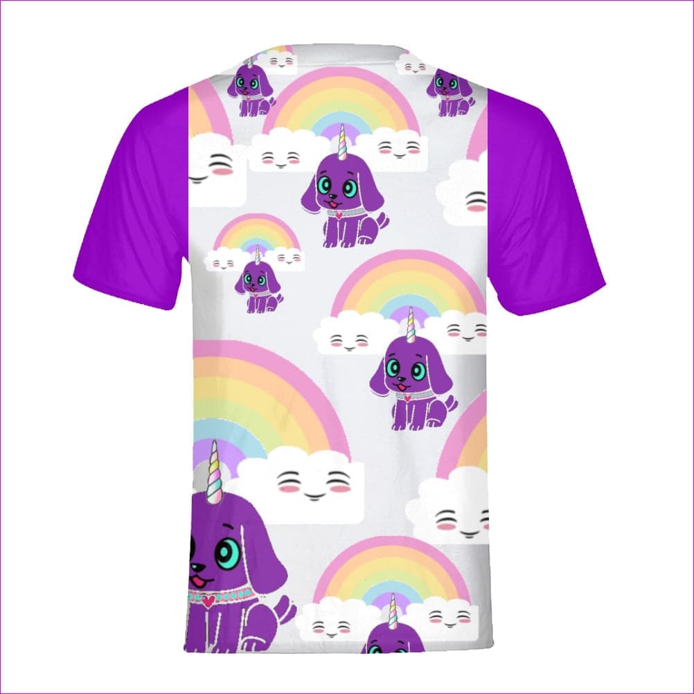 white/purple Bec's Uni-Pup Kids Tee - kids tee at TFC&H Co.