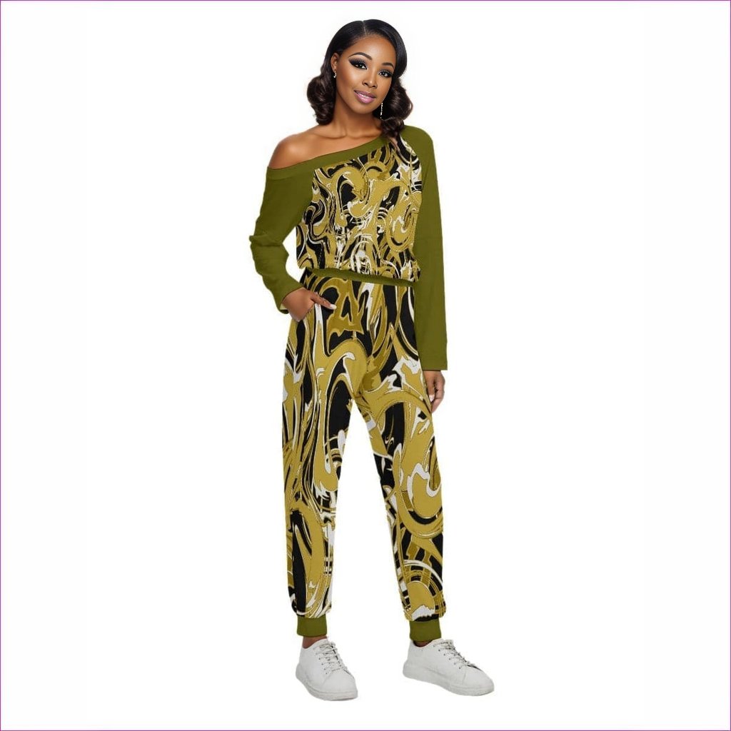 Black Ivy Distressed Womens Off-Shoulder Jumpsuit - women's jumpsuit at TFC&H Co.