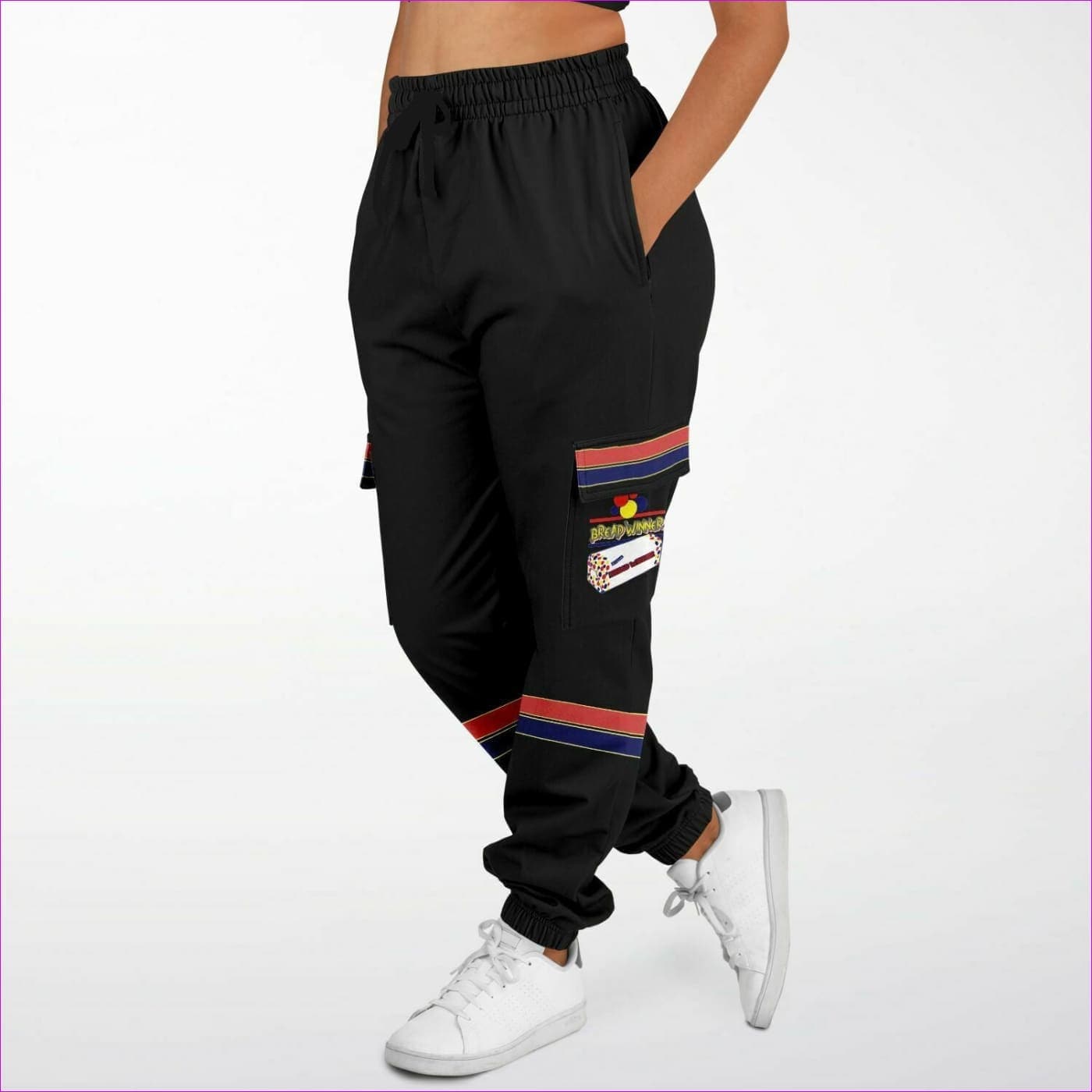 Bread Winner Premium Black Cargo Sweatpants - Fashion Cargo Sweatpants - AOP at TFC&H Co.