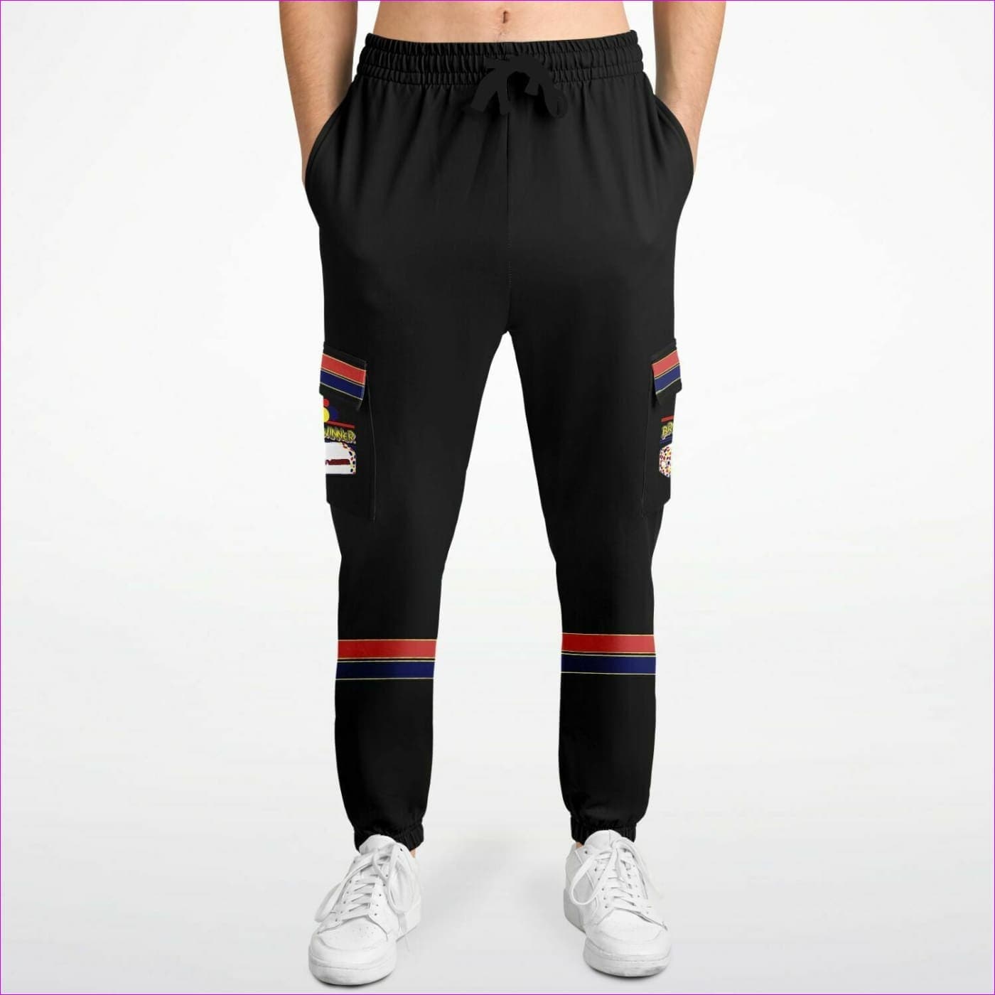 Bread Winner Premium Black Cargo Sweatpants - Fashion Cargo Sweatpants - AOP at TFC&H Co.