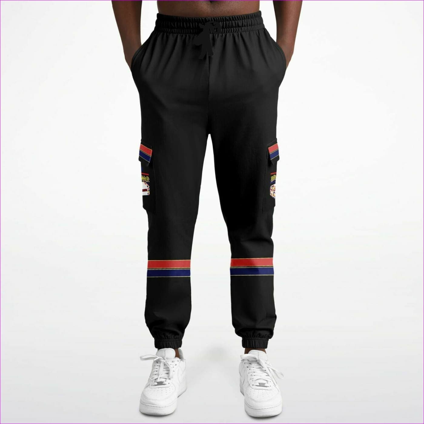 Bread Winner Premium Black Cargo Sweatpants - Fashion Cargo Sweatpants - AOP at TFC&H Co.