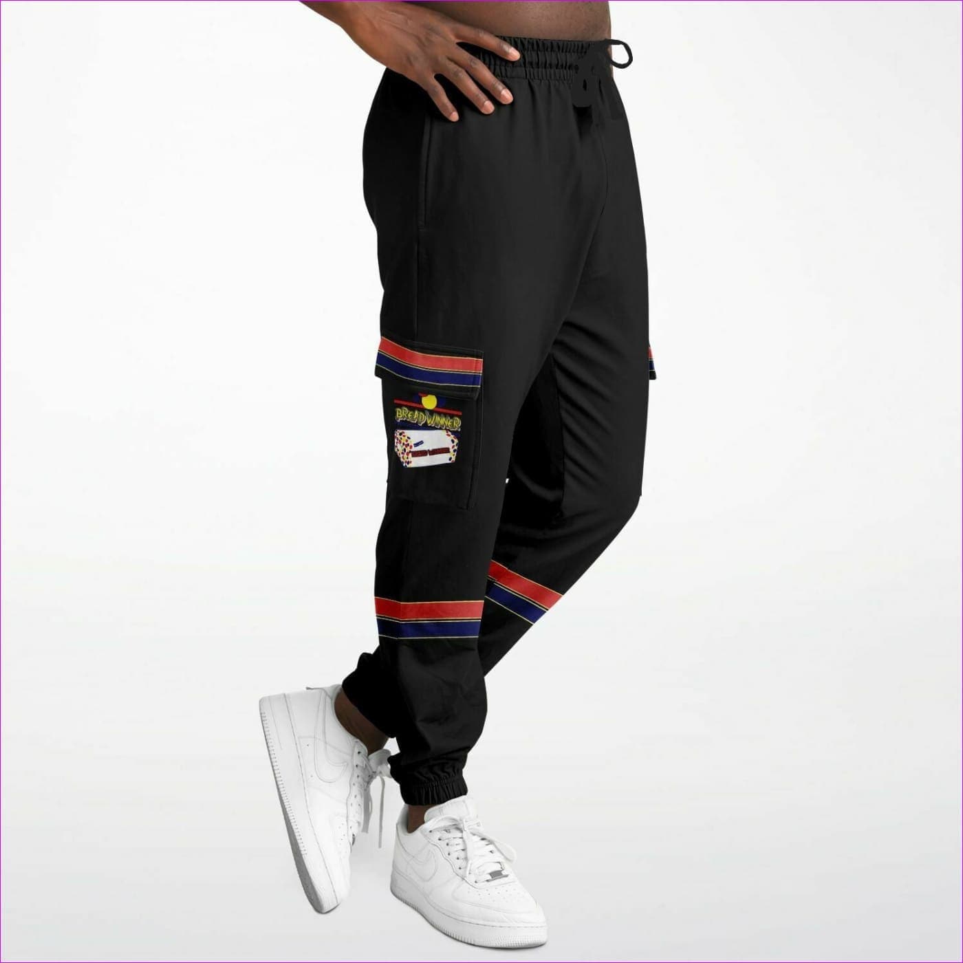 Bread Winner Premium Black Cargo Sweatpants - Fashion Cargo Sweatpants - AOP at TFC&H Co.