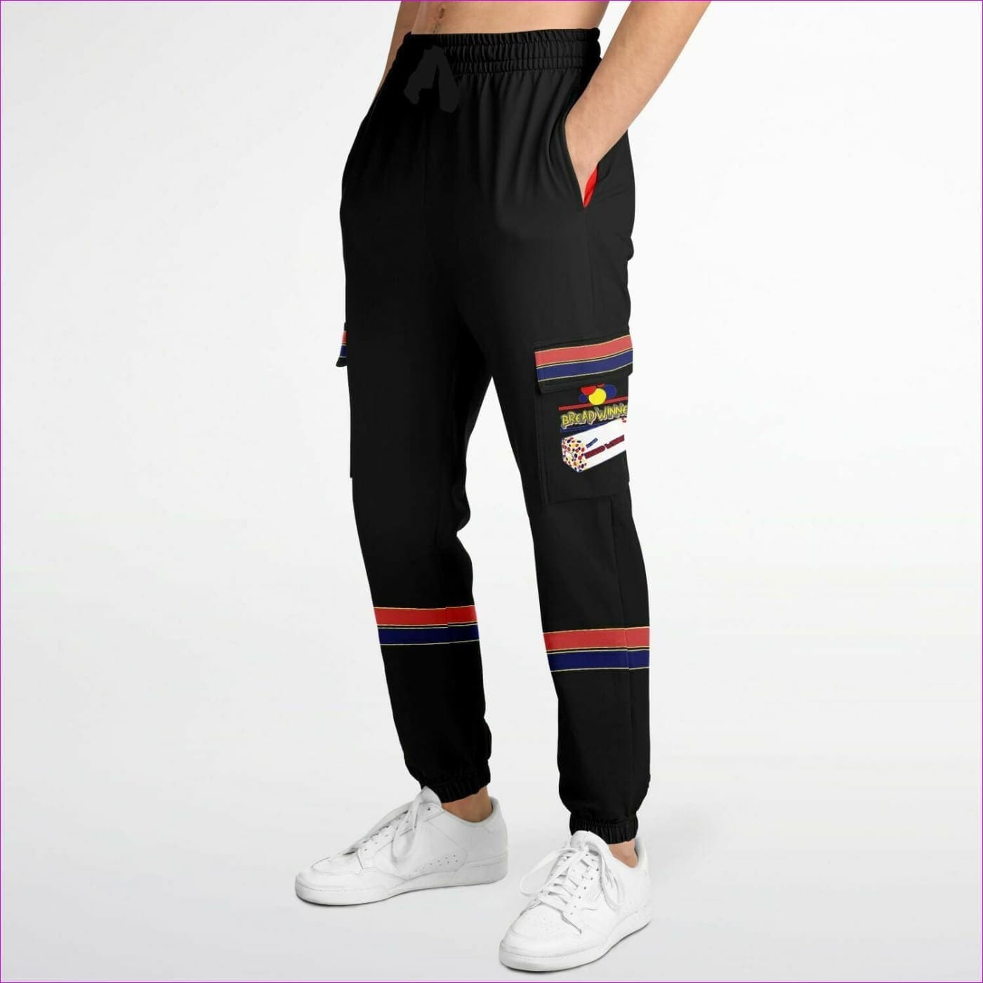 Bread Winner Premium Black Cargo Sweatpants - Fashion Cargo Sweatpants - AOP at TFC&H Co.