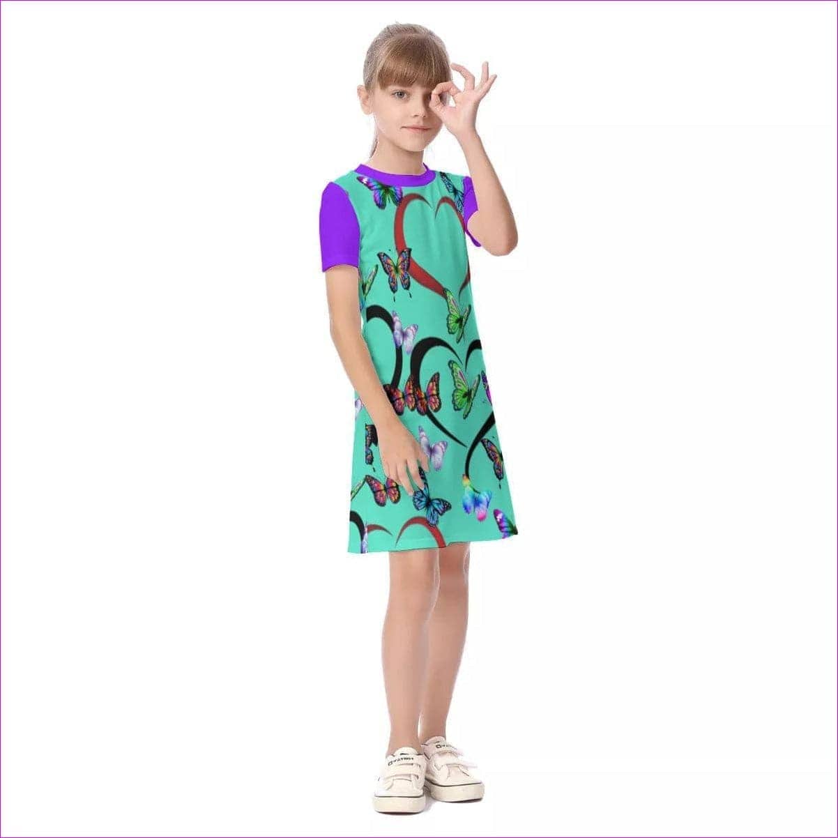 - Butterfly Love Kids Girls Short Sleeve Dress - kids dress at TFC&H Co.