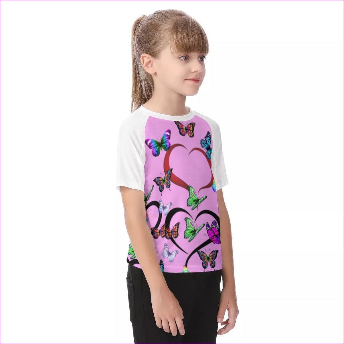 - Butterfly Love Kids Raglan Sleeve T-shirt - Kids t-shirt at TFC&H Co.