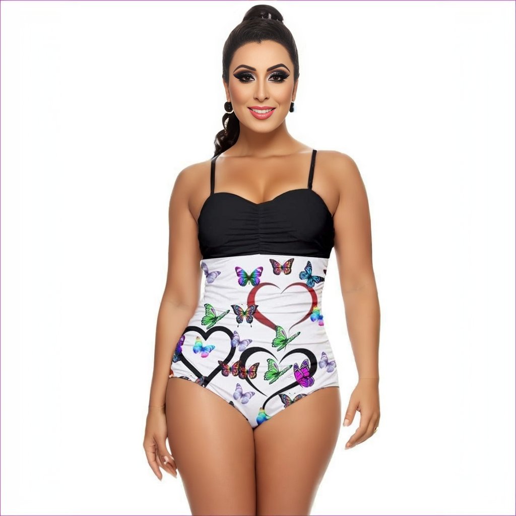 Butterfly Love Retro Full Coverage Swimsuit - women's swimsuits at TFC&H Co.