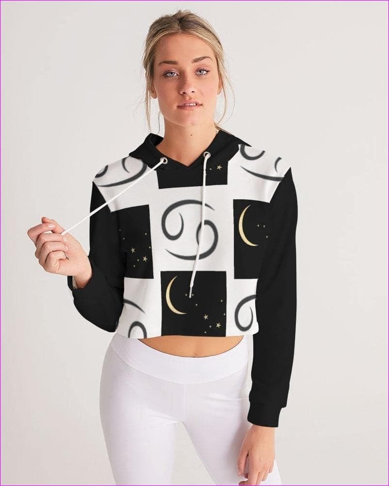 Cancer Moon Womens Cropped Hoodie - women's cropped hoodie at TFC&H Co.