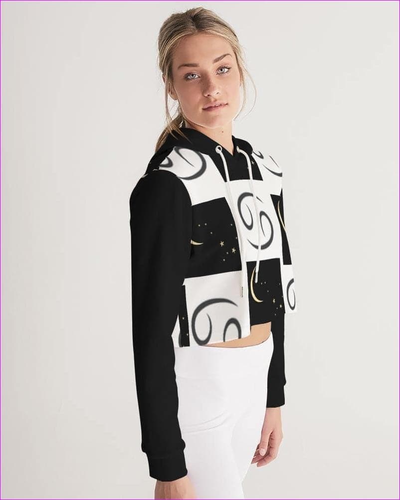 Cancer Moon Womens Cropped Hoodie - women's cropped hoodie at TFC&H Co.