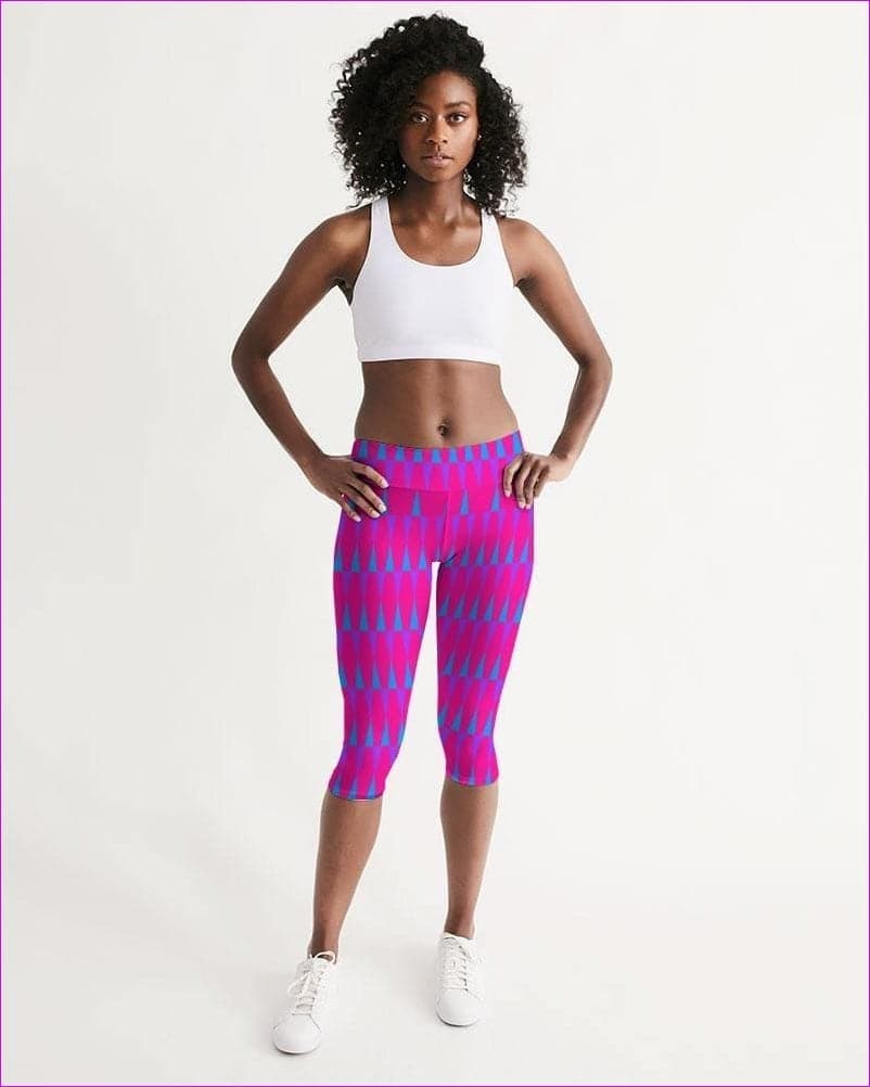 Candy Checkered Womens Mid-Rise Capri - women's capri leggings at TFC&H Co.