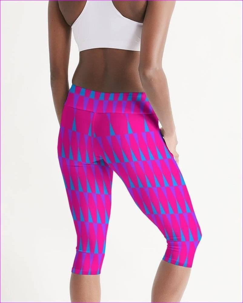 pink Candy Checkered Womens Mid-Rise Capri - women's capri leggings at TFC&H Co.