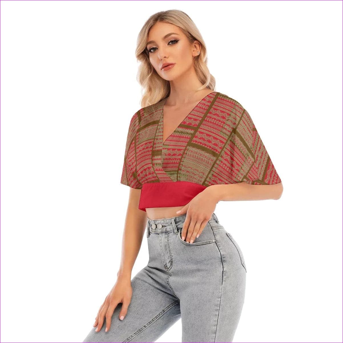 Chained 2 Womens Bat Sleeve Crop Top - women's bat sleeve crop top at TFC&H Co.