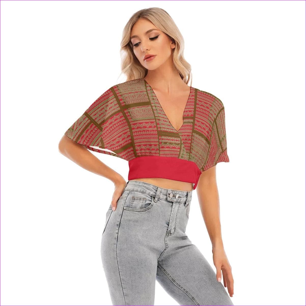 Chained 2 Womens Bat Sleeve Crop Top - women's bat sleeve crop top at TFC&H Co.