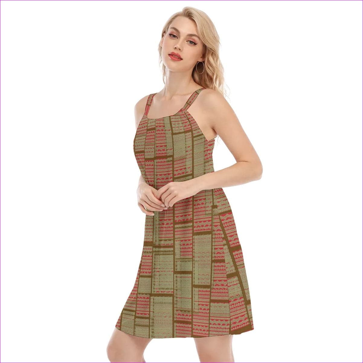 Red Chained 2 Womens O-neck Cami Dress - women's dress at TFC&H Co.