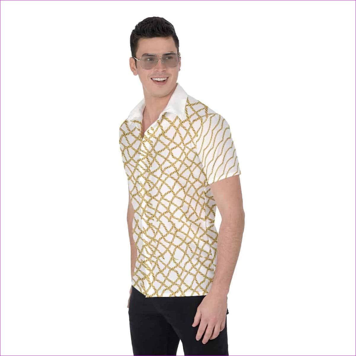 Chained Men's Button-Up - White - men's button-up shirt at TFC&H Co.