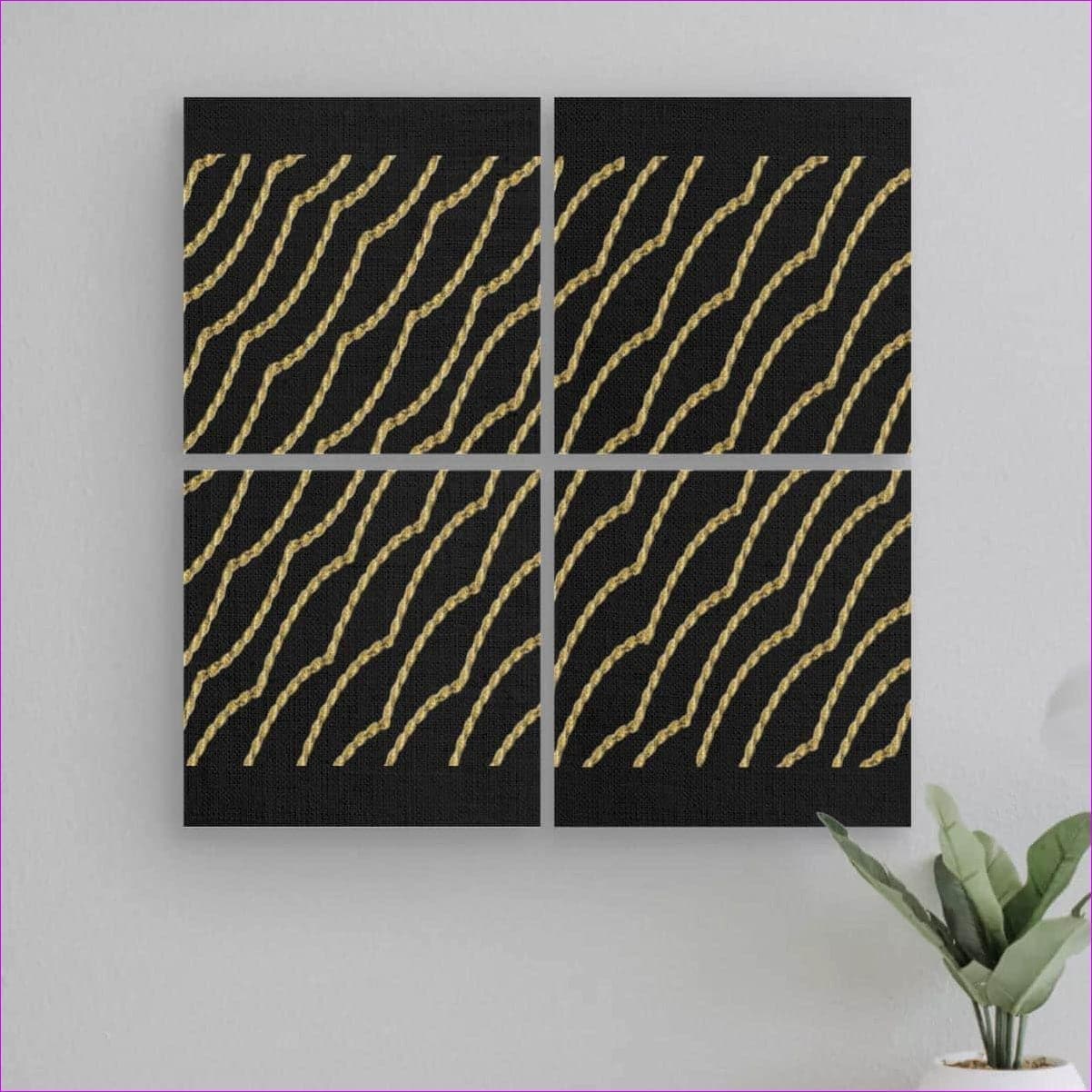 Black - Chained Mural (4pcs set) Wall Art - Wall art at TFC&H Co.