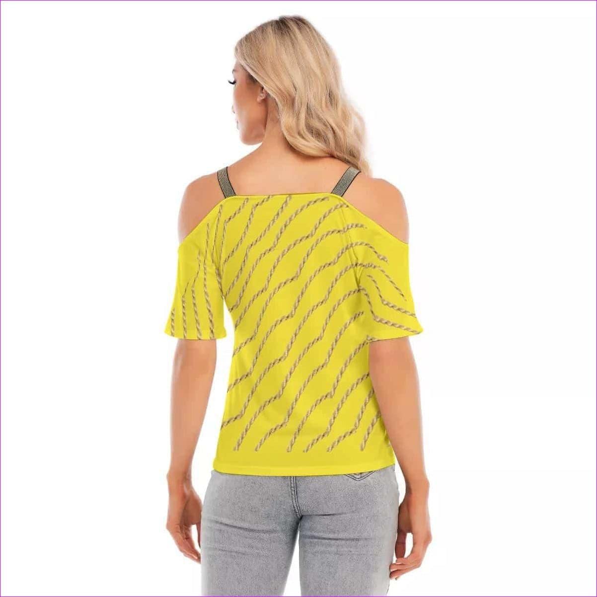 Chained Womens Cold Shoulder Sparkle Neck Band Top - women's top at TFC&H Co.