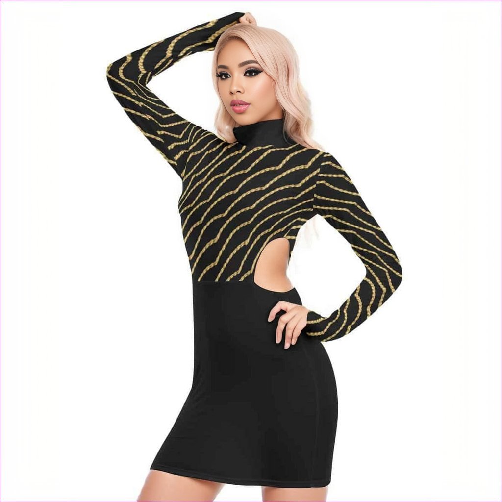 black Chained Womens Hollow Hip Dress - women's dress at TFC&H Co.