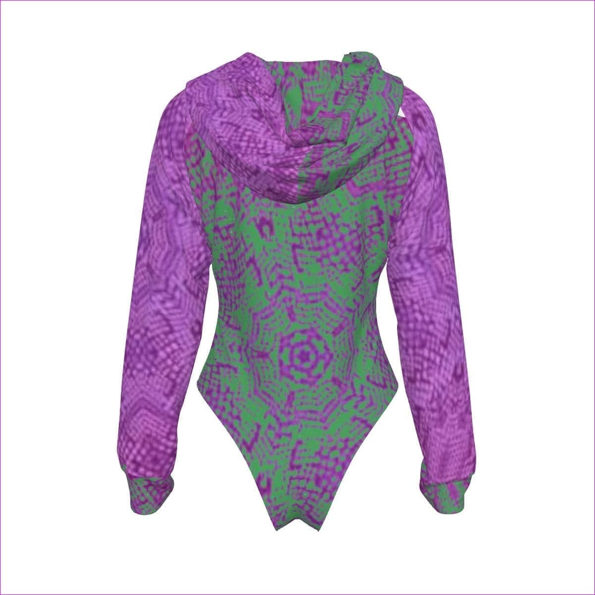 Chameleon Snake Womens Raglan Sleeve Hooded Bodysuit - women's bodysuit at TFC&H Co.
