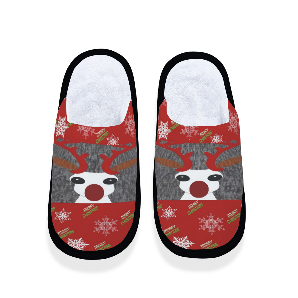 - Christmas Reindeer Adults' Flannel Christmas Slippers - unisex slippers at TFC&H Co.