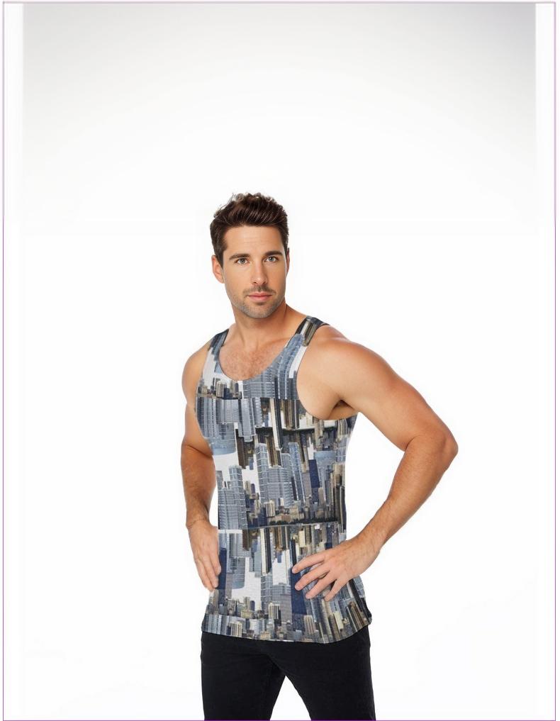 gray City Blocks Men's Tank Top - men's tank top at TFC&H Co.