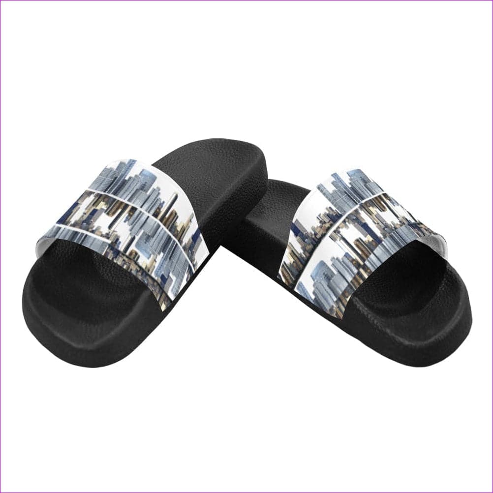 city blocks men Men's Slide Sandals(Model 057) City Blocks Men's & Womens Slides - unisex slides at TFC&H Co.
