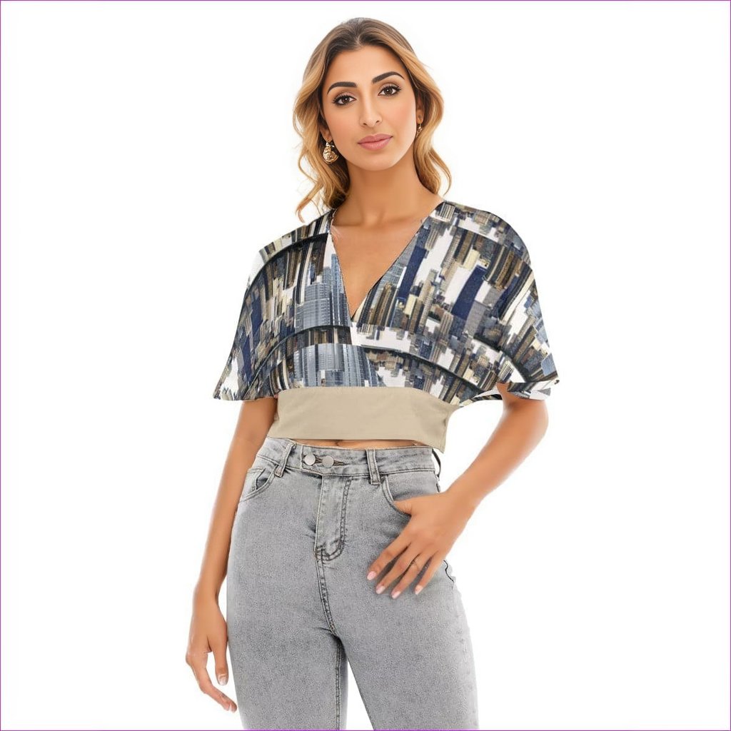 City Blocks Womens Bat Sleeve Crop Top - women's crop top at TFC&H Co.
