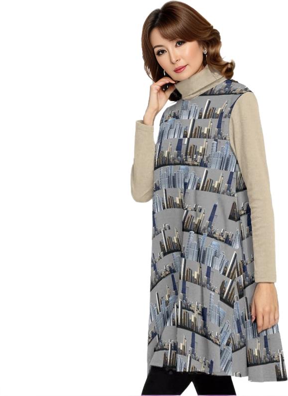 City Blocks Womens High Neck Dress With Long Sleeve - women's dress at TFC&H Co.