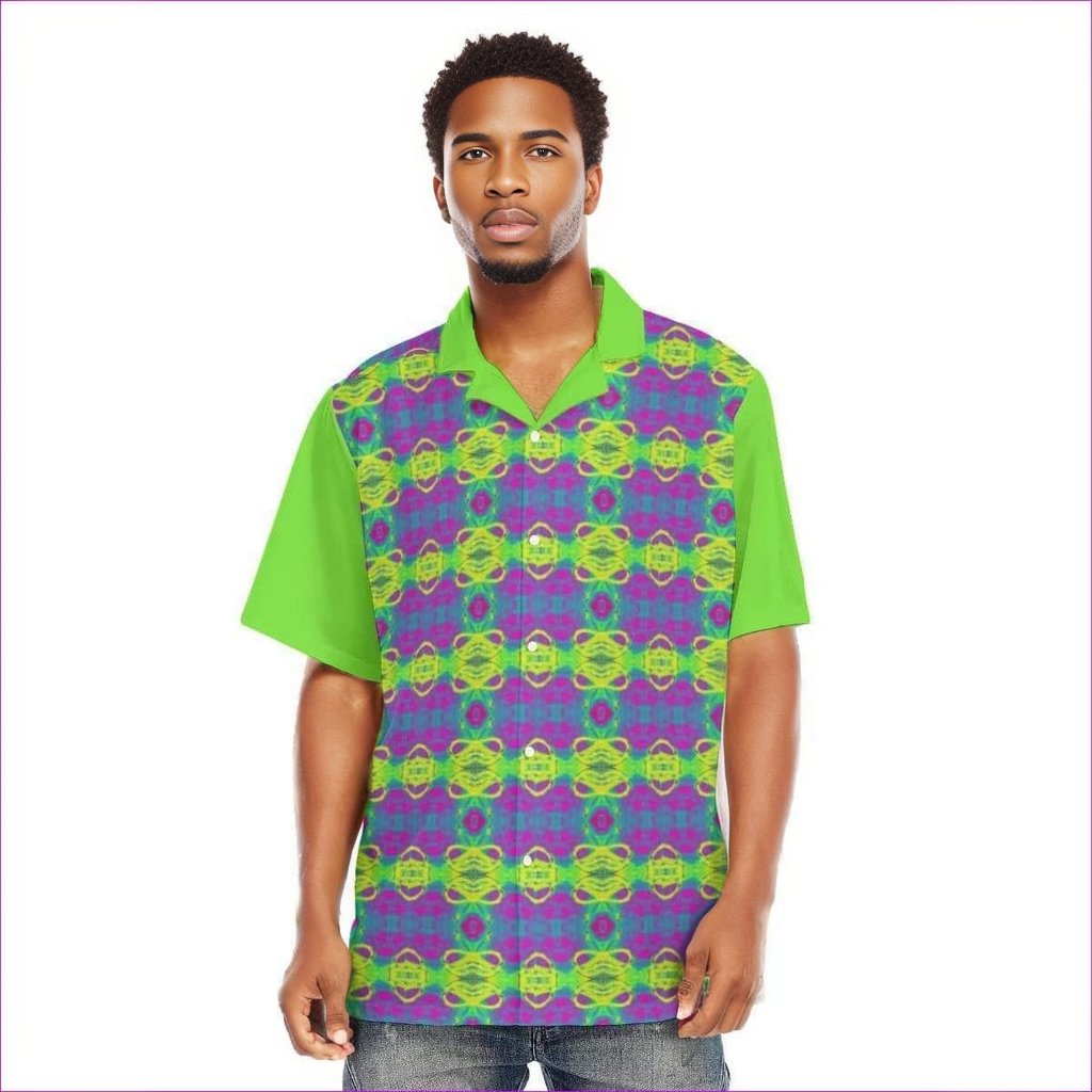 Club Lights Men's Hawaiian Shirt With Button Closure - men's button-up shirt at TFC&H Co.